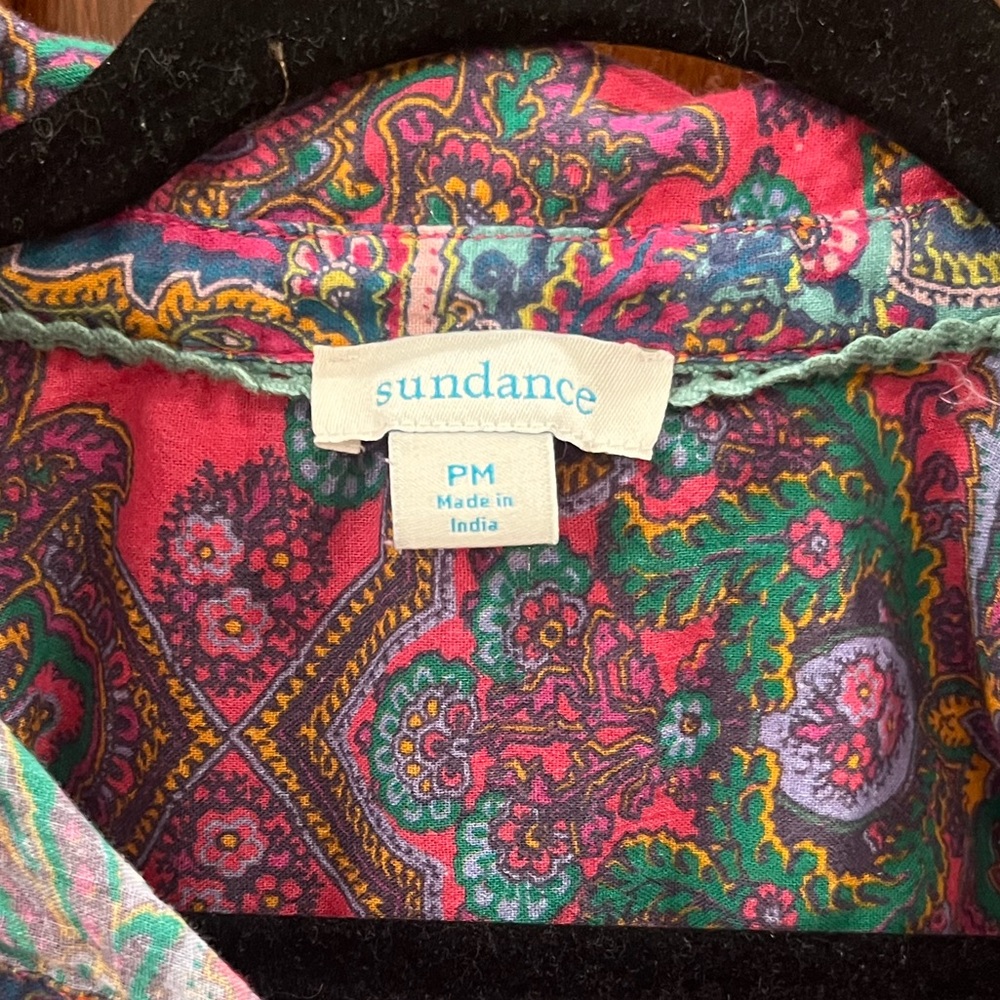 Sundance Pink and Green Paisley Button-Down Shirt - Picture 2 of 5